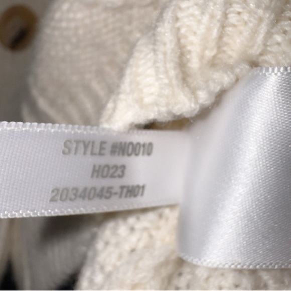 Madewell Cable-Knit Cropped Cardigan Antique Cream Sz Small Preppy Casual Career - Picture 11 of 13